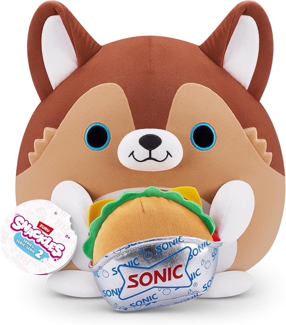 Snackles Puppy and Sonic Burger 14-Inch Plush