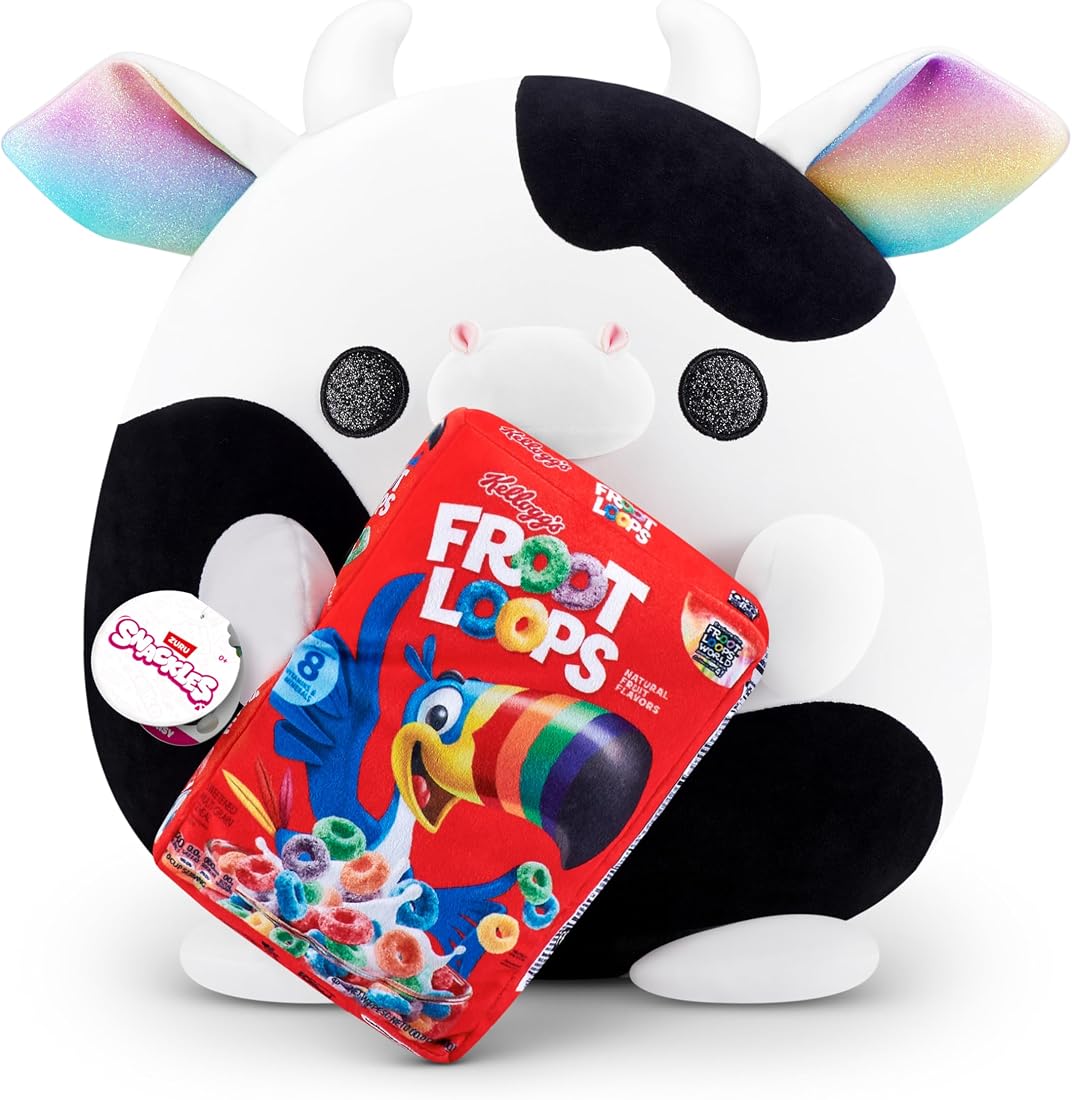 Snackles Super-Sized Cow and Froot Loops 14-Inch Plush