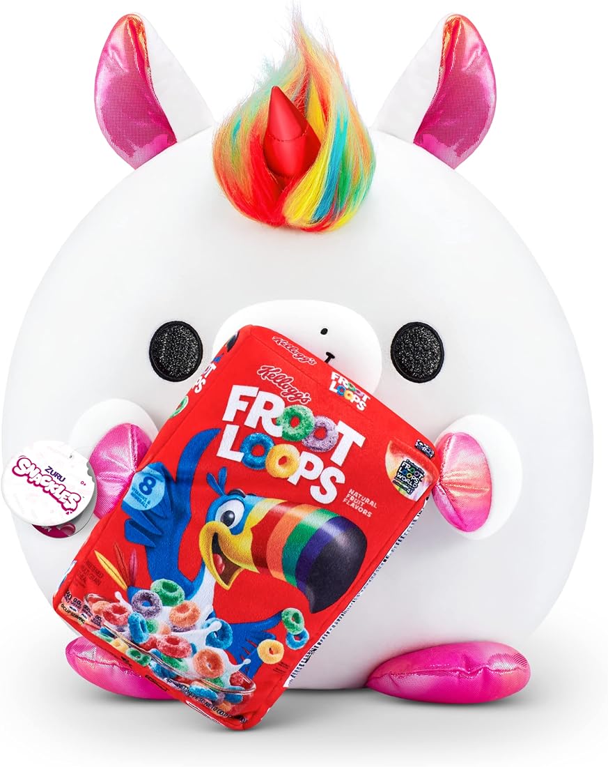Snackles Super-Sized Unicorn and Froot Loops 14-Inch Plush